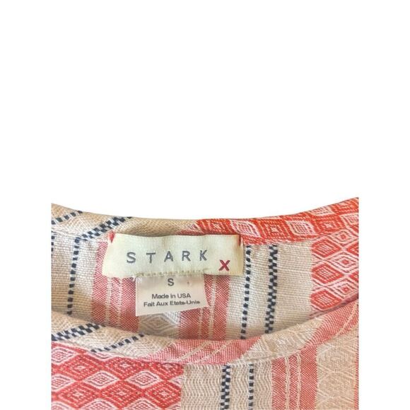 Anthropology  Stark X Small Pink Beige Stripe Cotton Tunic Top made in the USA b - Picture 6 of 16